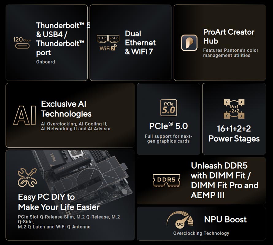 مشخصات فنی مادربرد ایسوس ProArt Z890-CREATOR WIFI