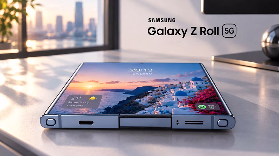 گوشی رول‌شونده Samsung Galaxy Z Roll 5G با نمایشگر ۱۰ اینچی